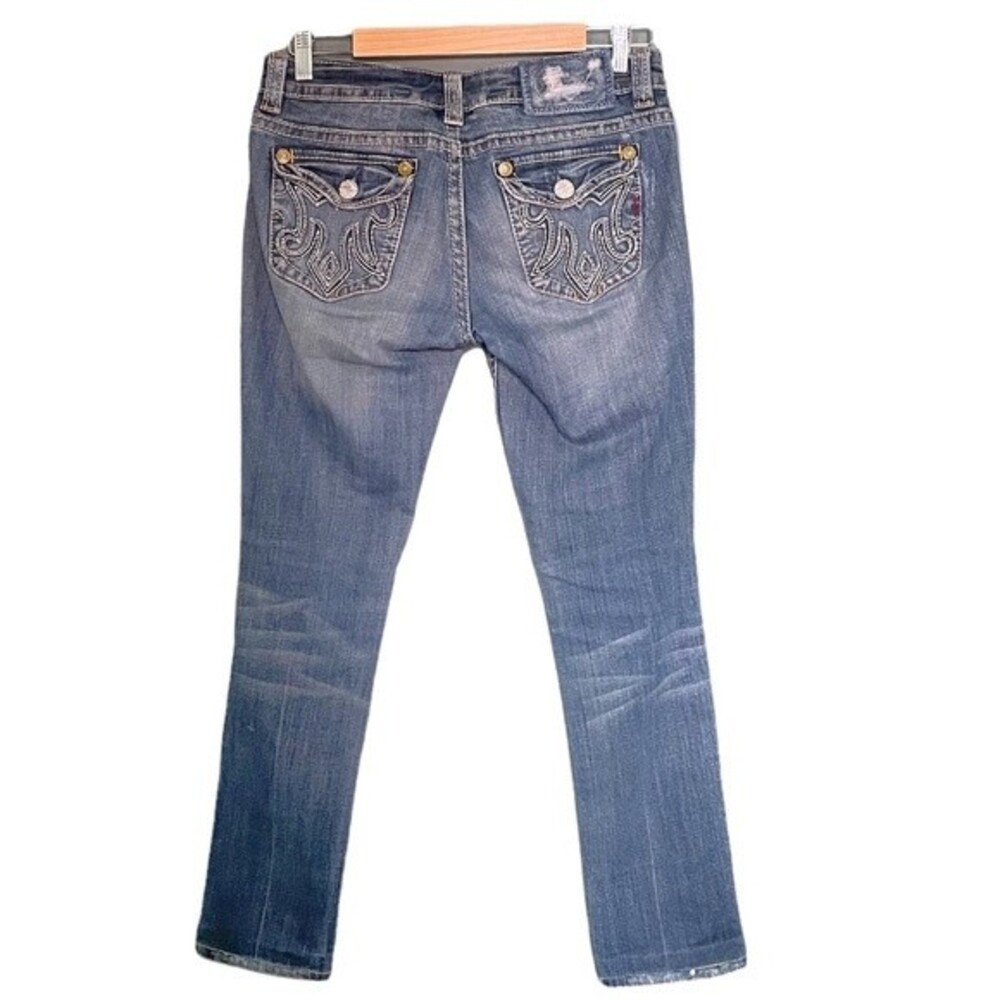 Mek Denim Y2K Back Flap Jean Medium Wash Straight Leg Size 28 | 6 Grunge 2000s - Picture 3 of 12